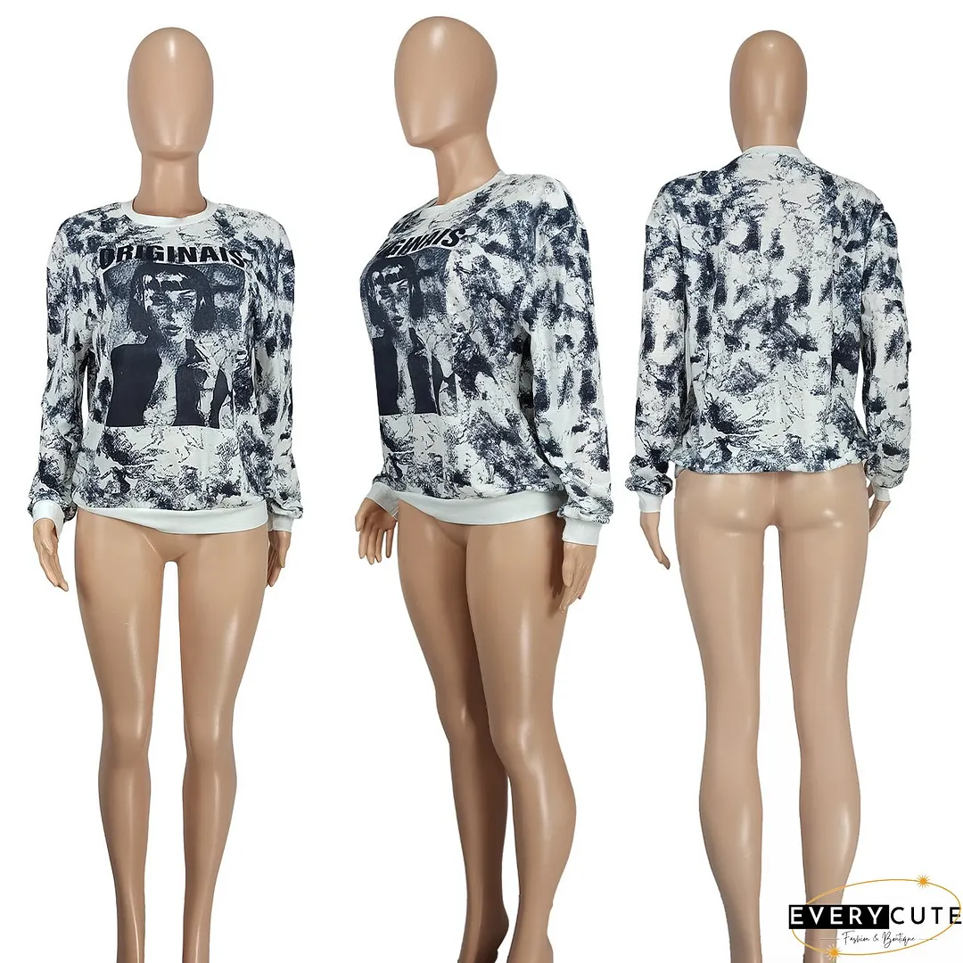 Fashion Casual Printed Long Sleeve Women's T-Shirt Women's Clothing