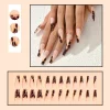 Long Ballet Plaid Wearing Nails 24pcs 