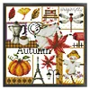 >SALE<Embroidery Cotton Thread 16CT Printed Four Seasons of Autumn Cross Stitch24x23cm