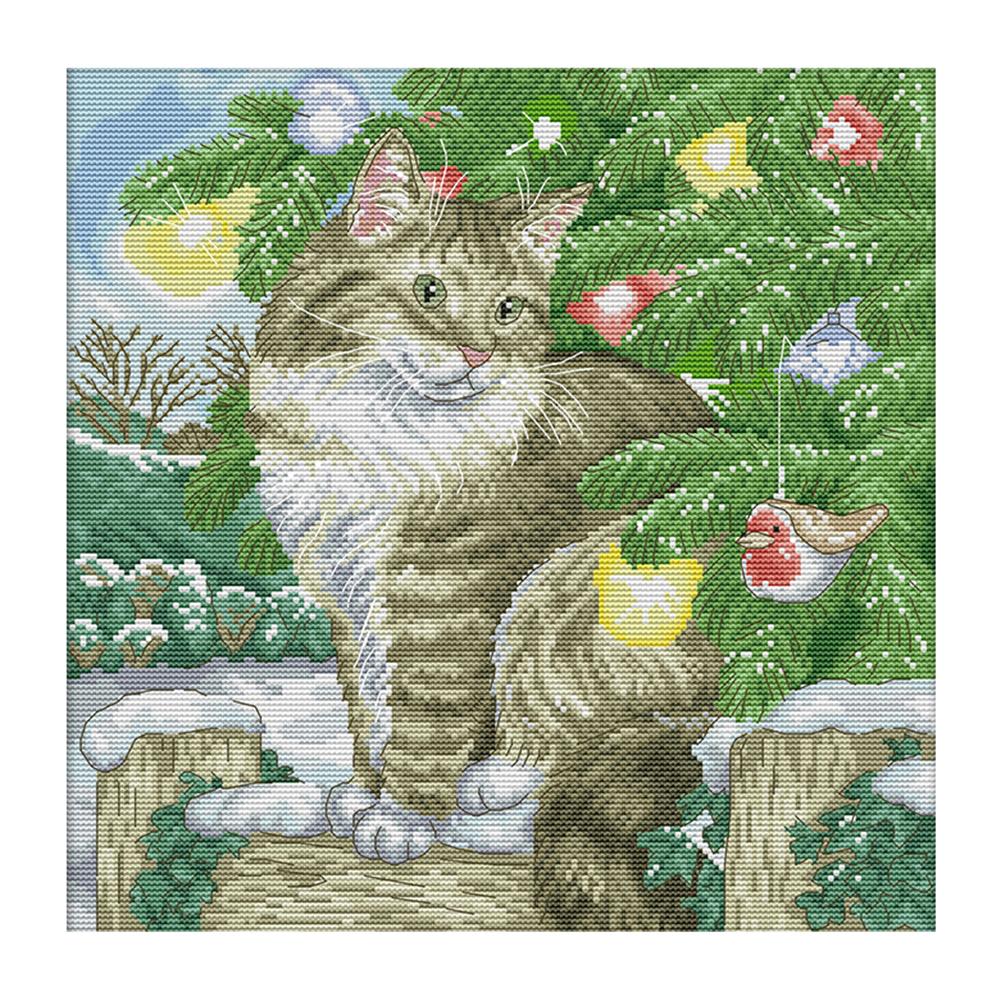 

Christmas Animal - 14CT Stamped Cross Stitch - 36*36cm, 501 Original