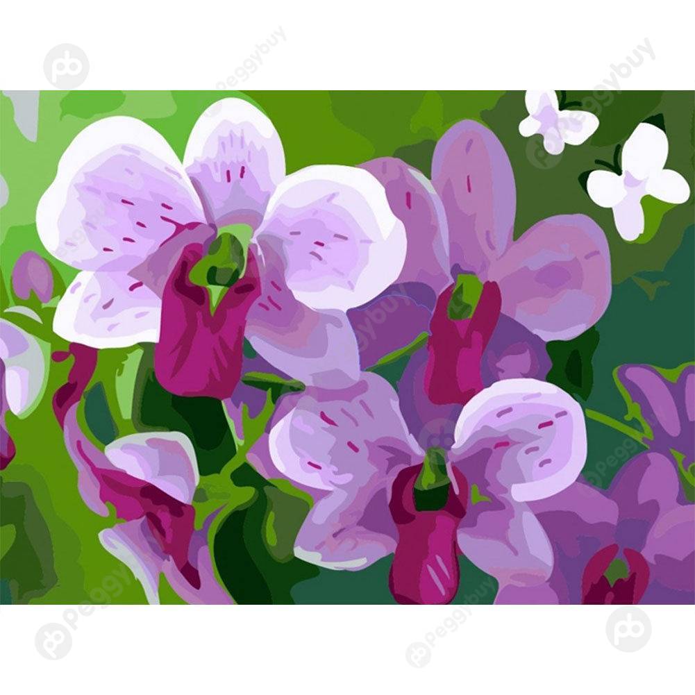 

40*50CM Paint By Numbers-Purple Flowers, 501 Original