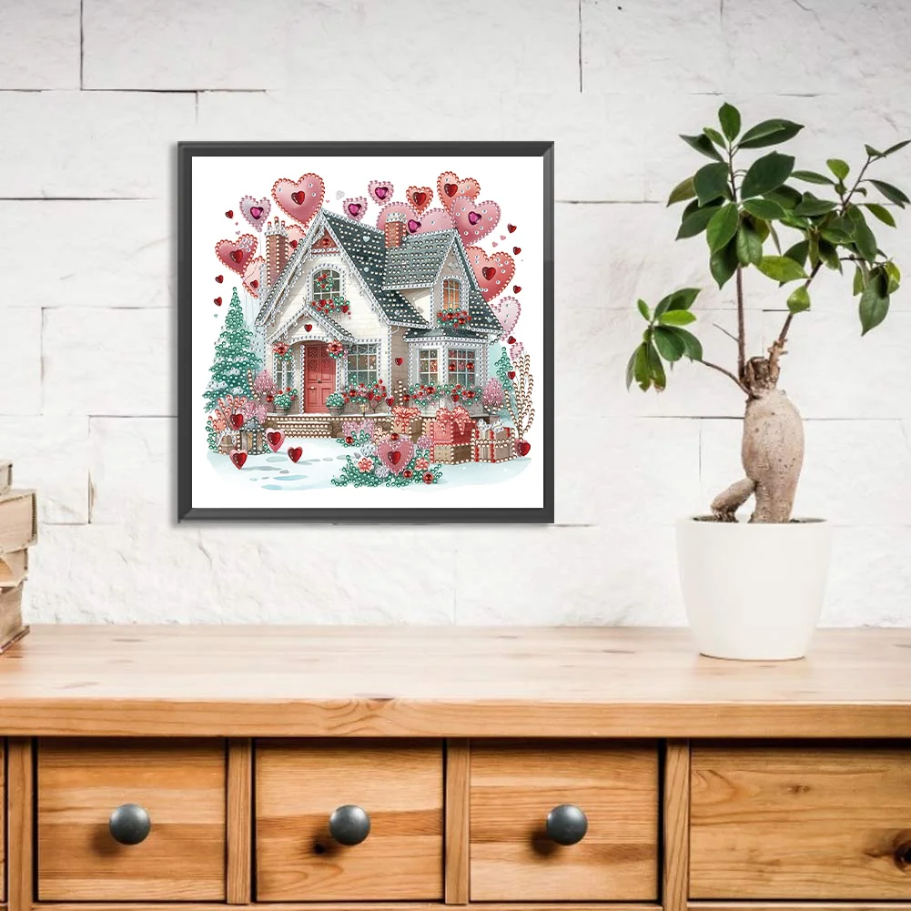 Diamond Painting - Partial Special Shaped Drill - Love House(Canvas|30*30cm)