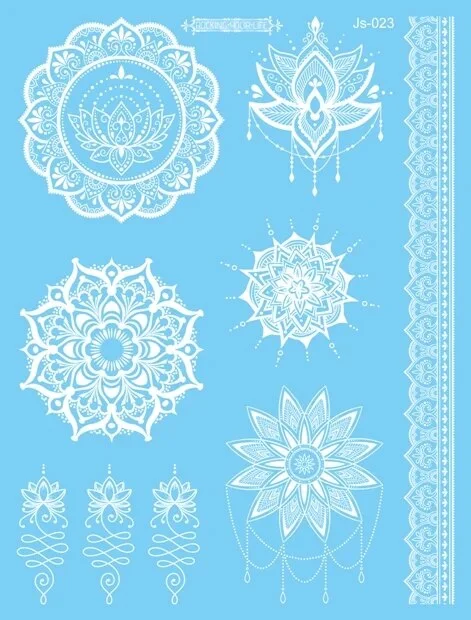 Sdrawing Creative Fake Temporary Tattoo Snowflake Star Moon Flower Butterfly Body Art Beauty Face Tattoo Makeup Sticker for Women