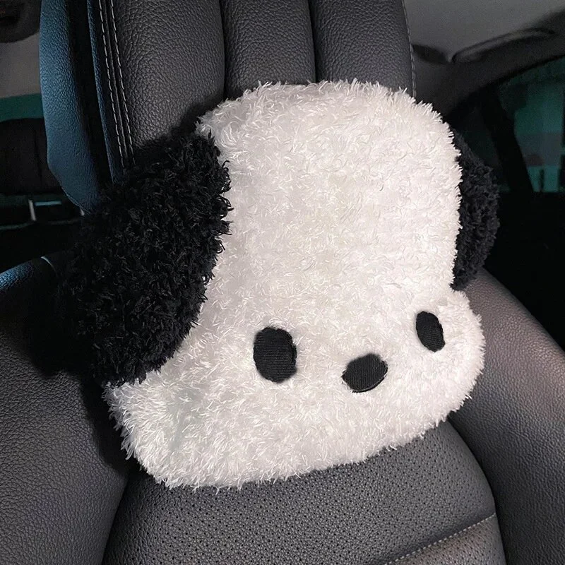 1 Pcs Warm Plush Seat Cover Carton Cute Pacha Dog Backrest Cushion Pad For Car Universal Neck Pillow Lumbar Support