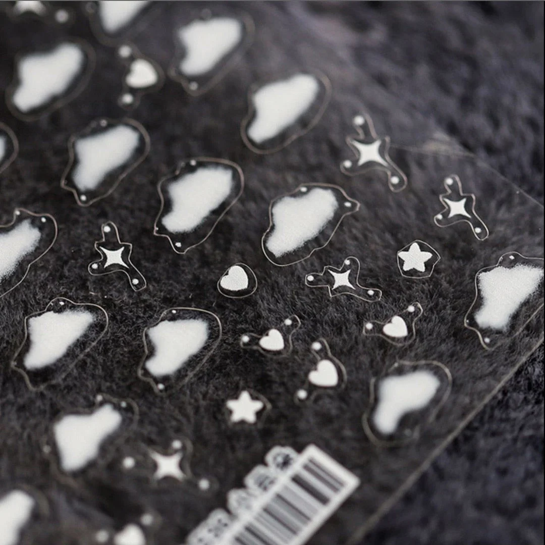 Beautizon Nail Art Sticker Rainbow Star Hart Cloud Cute Image Quality 3D Engraved Nail Art Decorations Nail Decals Design