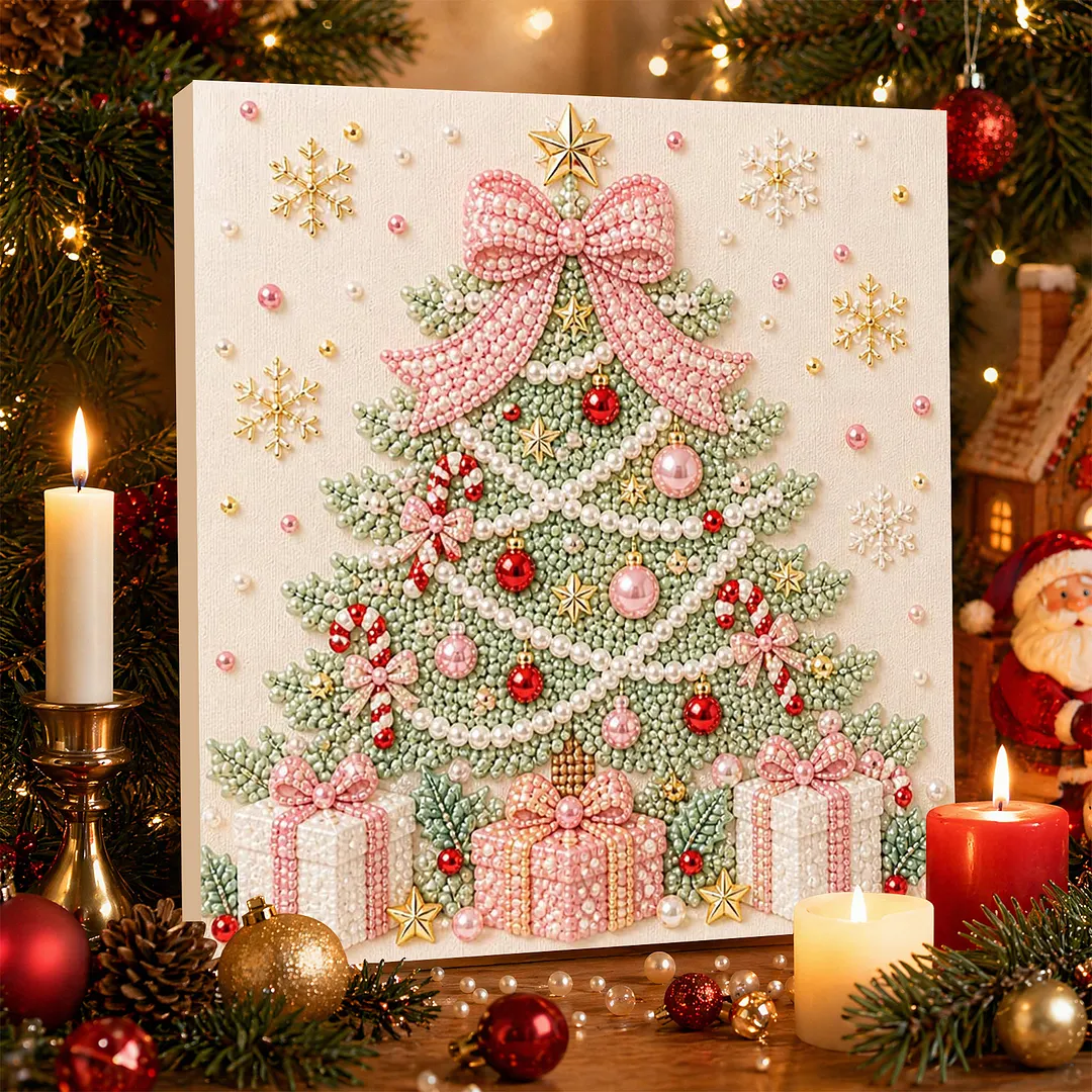 Framed Pearl Painting Kit Christmas Tree Decor 7.87x7.87in
