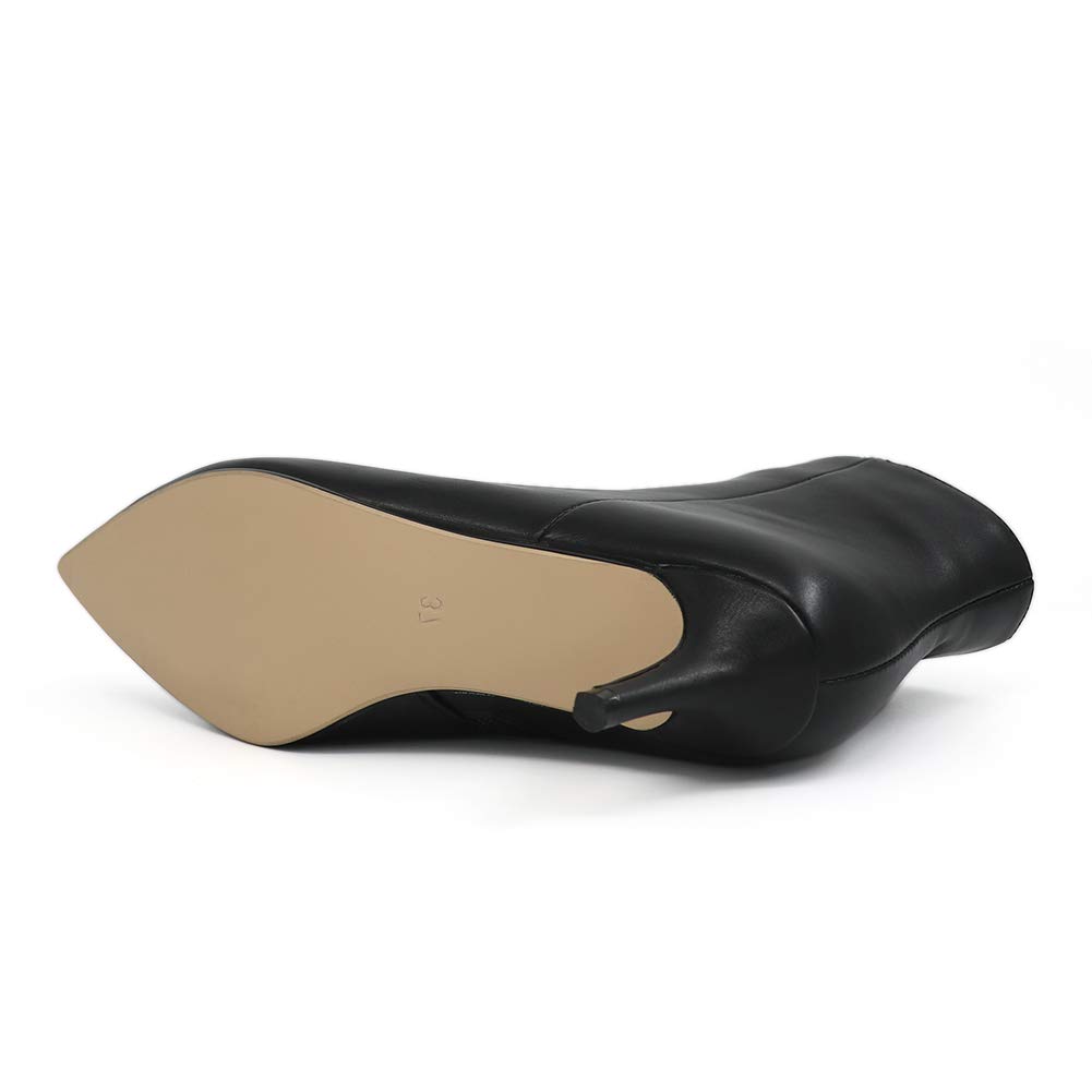 60mm Women's Ankle Boots Closed Pointed Toe Stilettos Booties-MERUMOTE