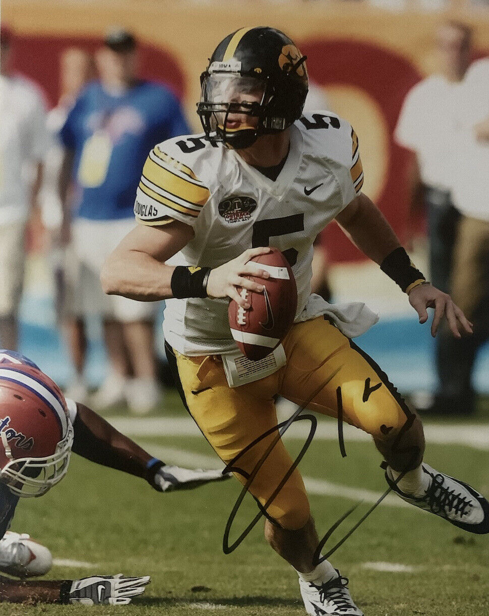 DREW TATE HAND SIGNED 8x10 Photo Poster painting IOWA HAWKEYES FOOTBALL QB AUTOGRAPH COA