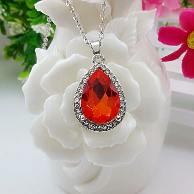 Alloy Diamond Heart Artificial Gemstones Crystal Jewelry Sets