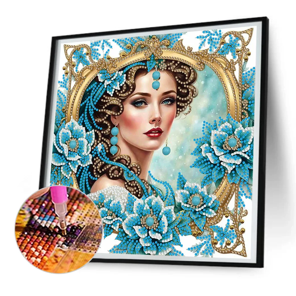 Diamond Painting - Partial Special Shaped Drill - Fashion Lady(Canvas|30*30cm)