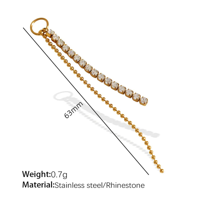 1 Piece 14.2*9.3mm 304 Stainless Steel Artificial Rhinestones 18K Gold Plated Moon Heart Shape Horseshoe Pendant Jewelry Accessories