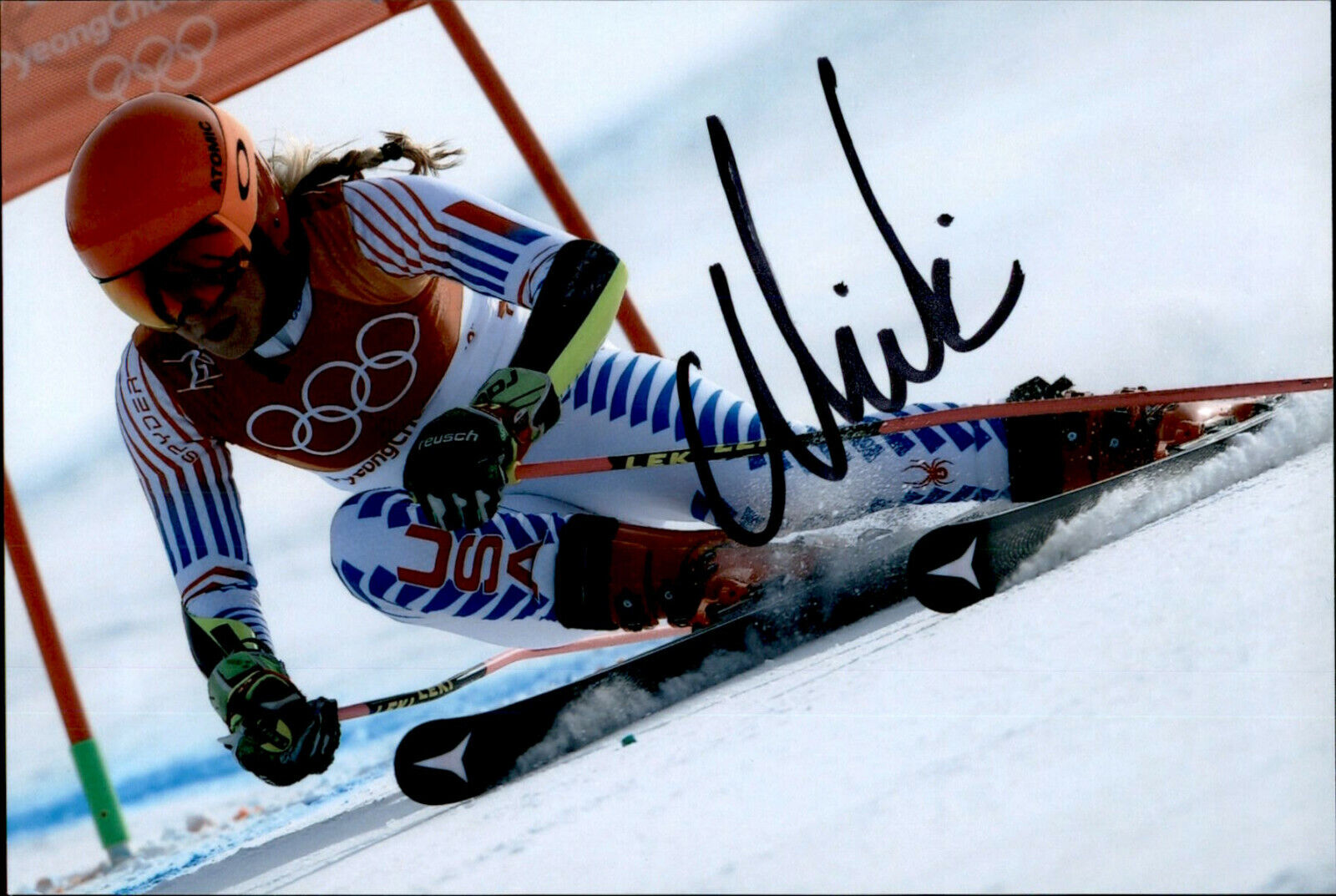 Mikaela Shiffrin SIGNED 4x6 Photo Poster painting ALPINE SKIER SKIING OLYMPIC GOLD MEDALIST #4