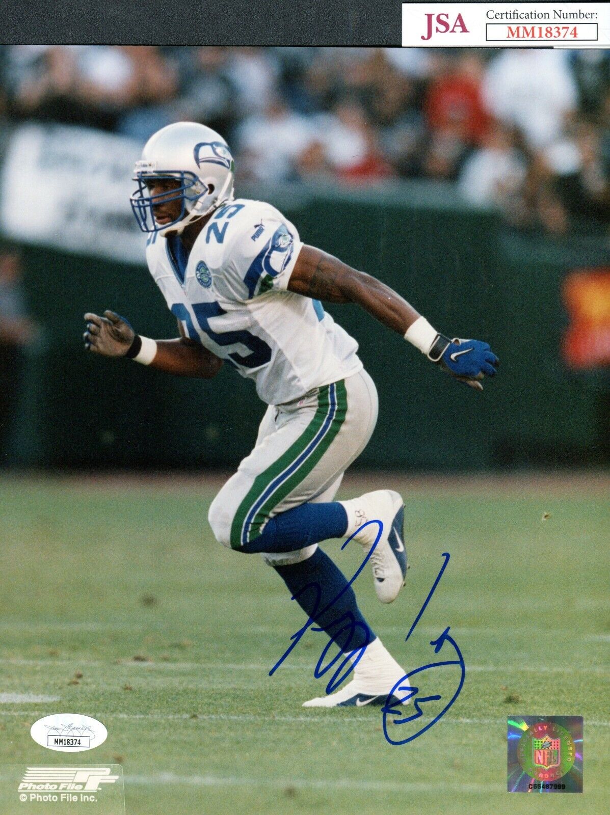 JSA Reggie Tongue Autographed Signed AUTO 8x10 Photo Poster painting Seattle Seahawks TRB 581