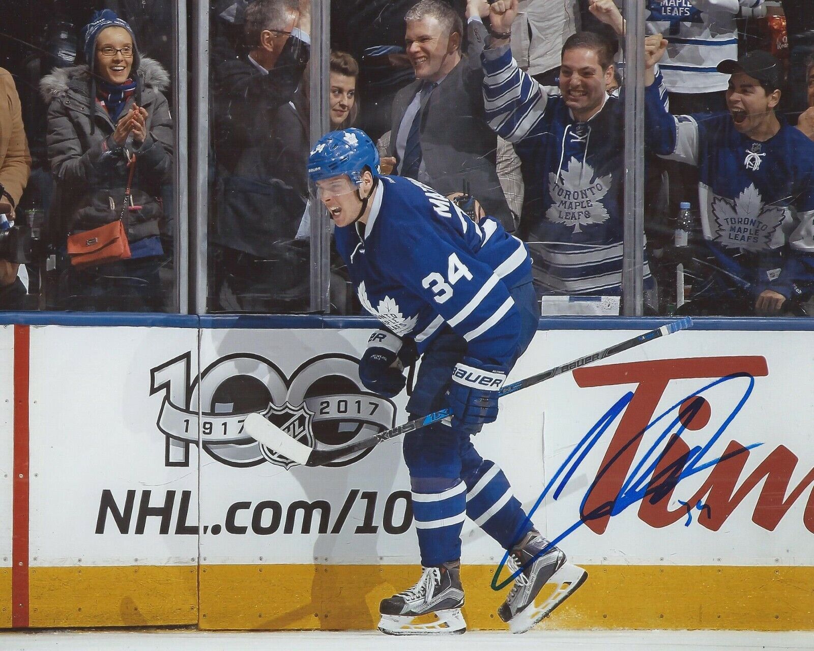 Auston Matthews Signed 8x10 Photo Poster painting Toronto Maple Leafs Autographed COA C