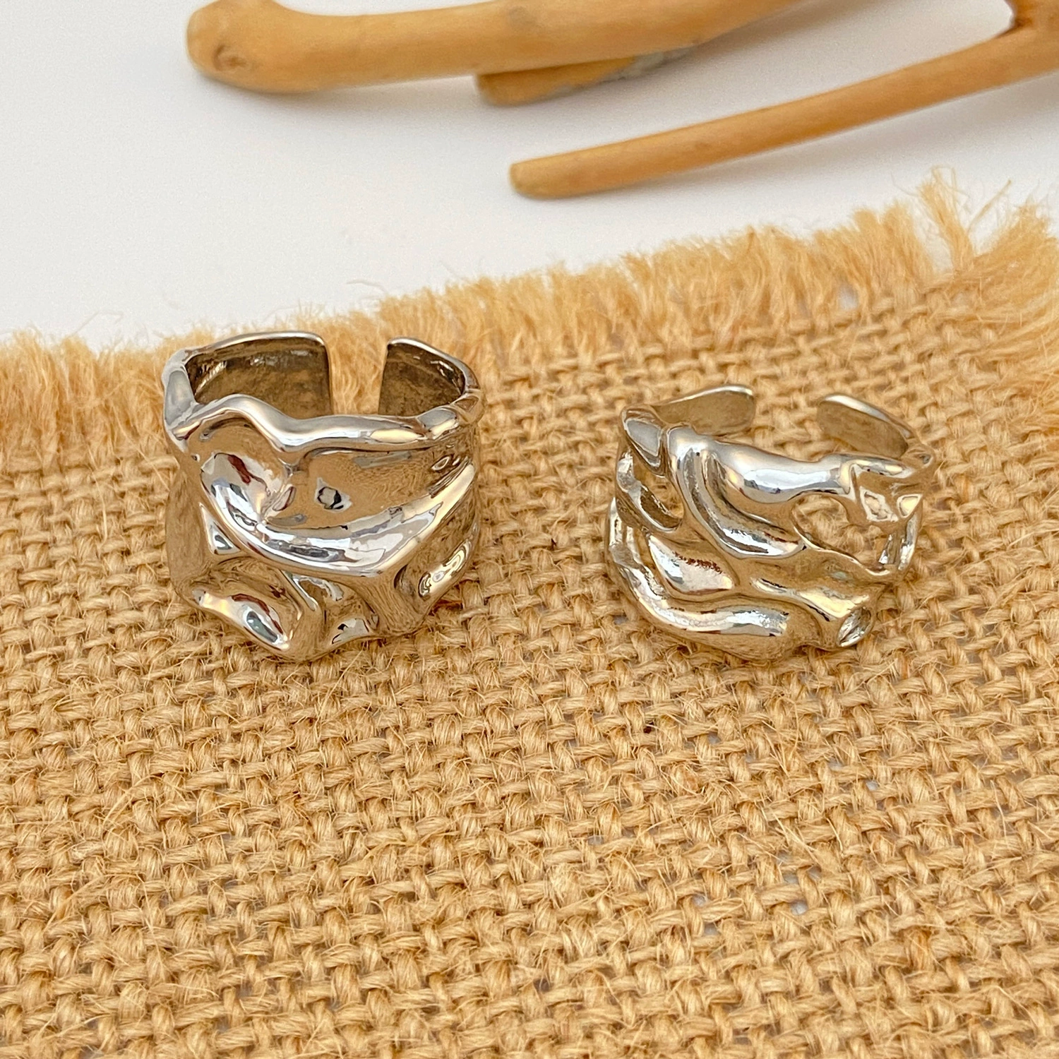 Open-ended gold-plated ring