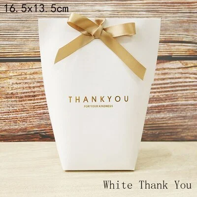 5pcs Black White Merci Candy Bag French Thank You Kraft Paper Gift Packaging Box Wedding Favors Birthday Party Supplies