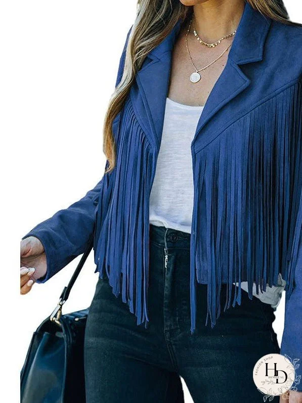 Sophisticated Fringe Suede Jacket
