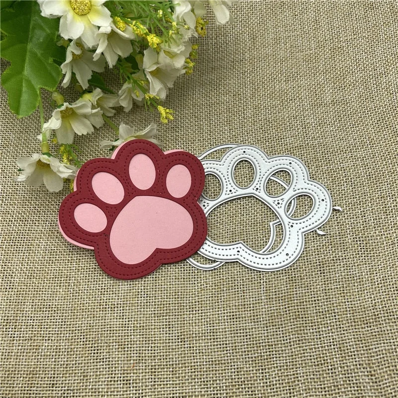 Cat dog bear paw print Metal Cutting Dies Stencils For DIY Scrapbooking Decorative Embossing Handcraft Template