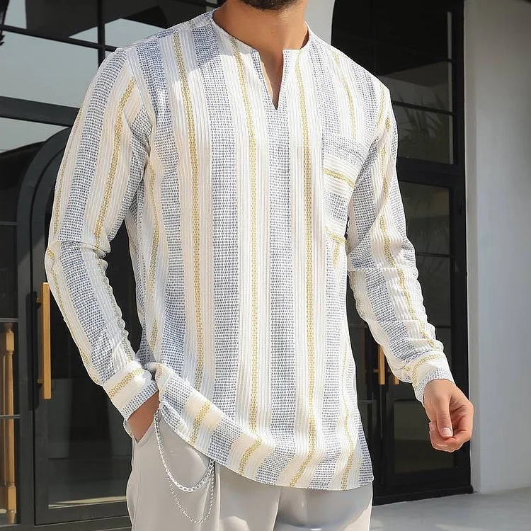 Ethnic Stripe Long Sleeve T-Shirt f83a