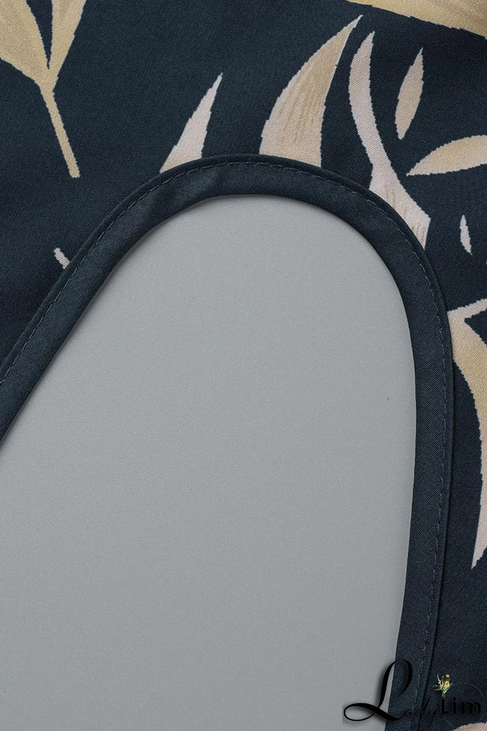 Tibetan Blue Fashion Casual Print Bandage Backless Off the Shoulder Tops