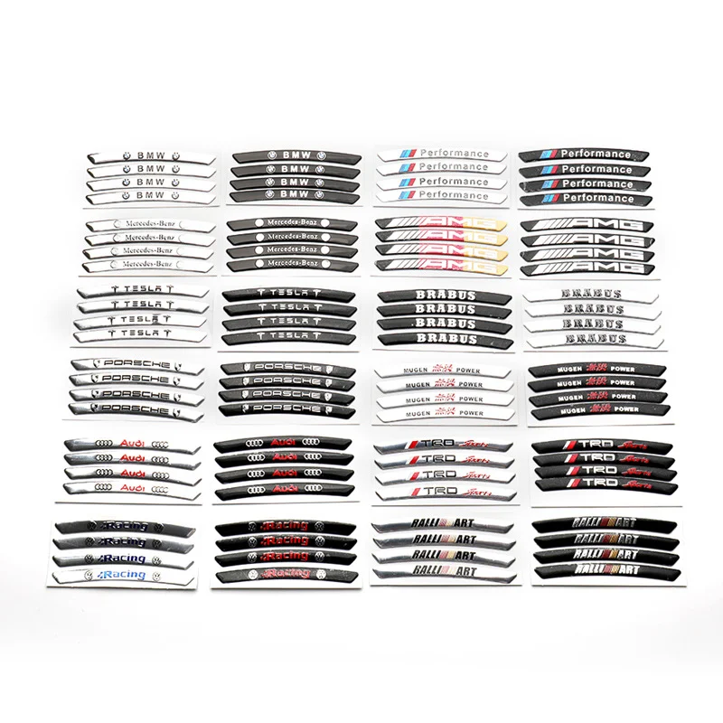 Car hub modified metal car label(4PCS)