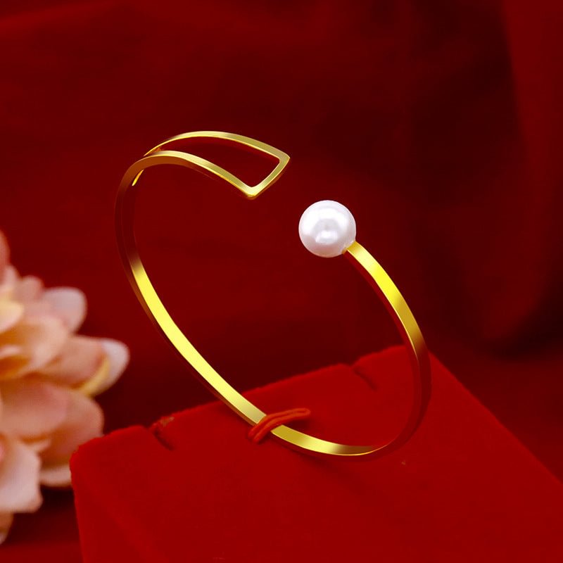 Gold Plated Pearl Bracelet