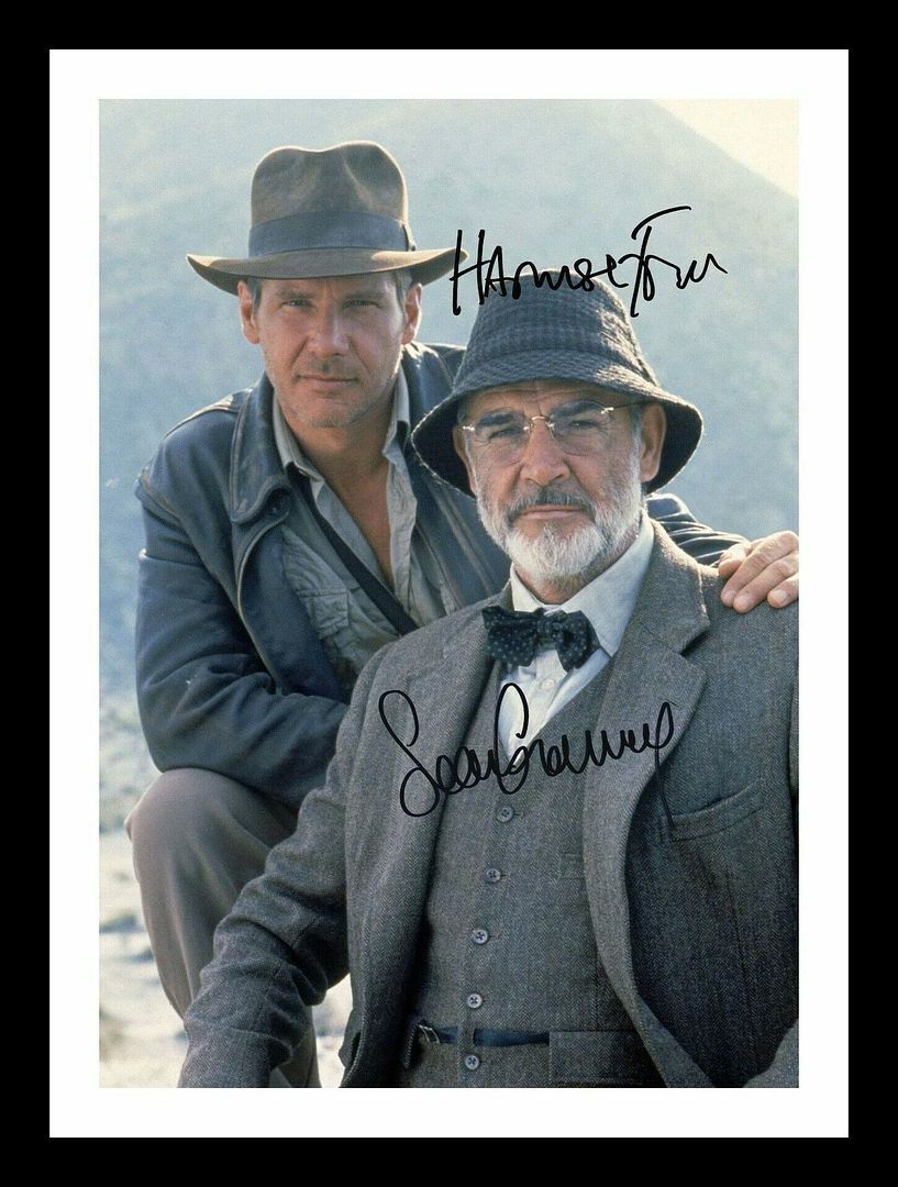 Harrison Ford & Sean Connery - Indiana Jones Autograph Signed & Framed Photo Poster painting