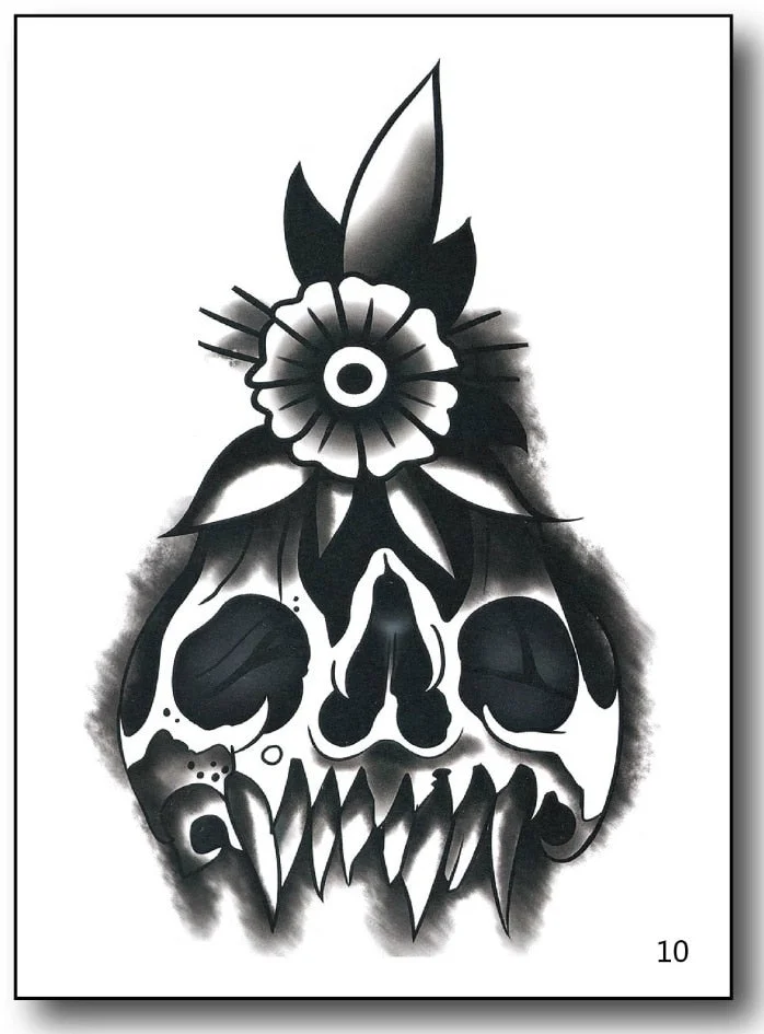 men tattoo small magic vampire tattoo hand rose tattoo face mouth waterproof temporary tatoo for boys body art stickers black