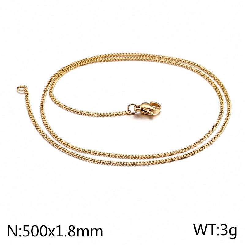 Minimalist Commute Solid Color Titanium Steel Plating 18K Gold Plated Women’s Necklace