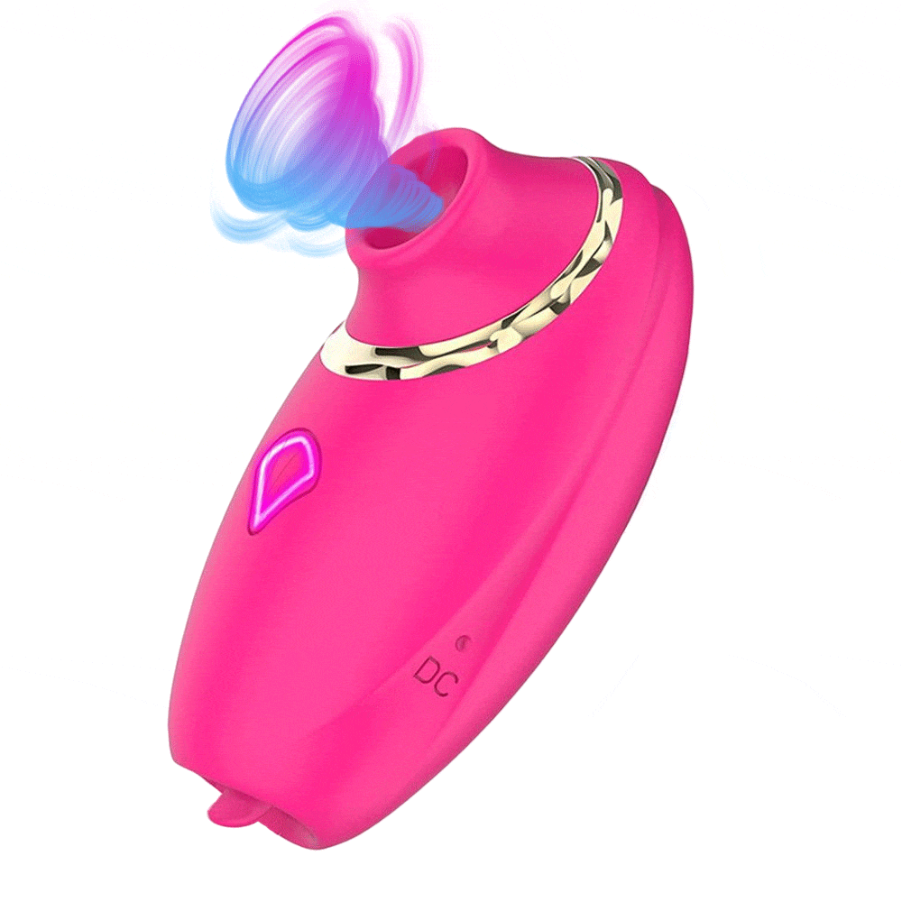 Clitoral Sucking Vibrator with Licking and Flapping Stimulation Function - Rose Toy