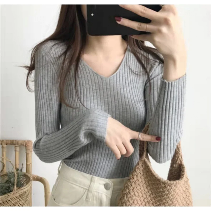 Uveng Uveng Long Sleeves Of The Jacket Lady With A Sweater In The Women's Autumn And Winter Blouse Multi-Colored Knitted Shirt