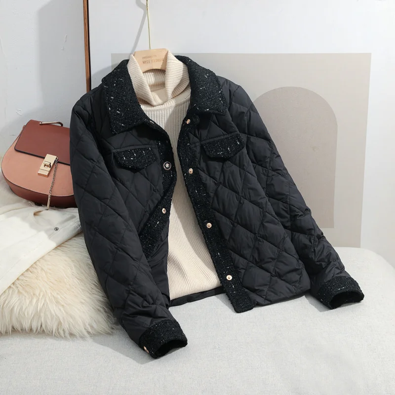 Woherb Autumn And Winter New Small Fragrant Wind Down Jacket Female Short Korean Version Versatile White Duck Velvet Warm Jacket Coat Tide-Outfit Ideas