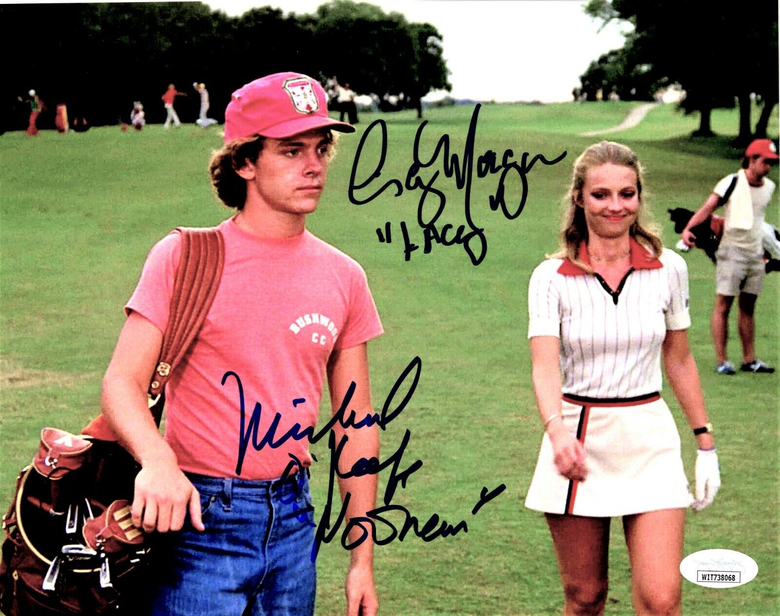 CINDY MORGAN & MICHAEL O'KEEFE Signed Photo Poster painting - CADDYSHACK - JSA Certified