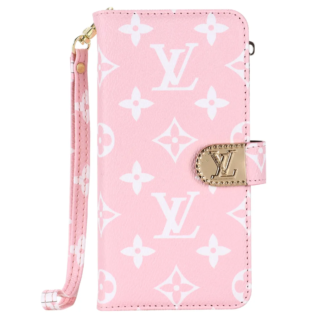 Monogram LV canvas leather wallet iPhone Samsung mobile phone case