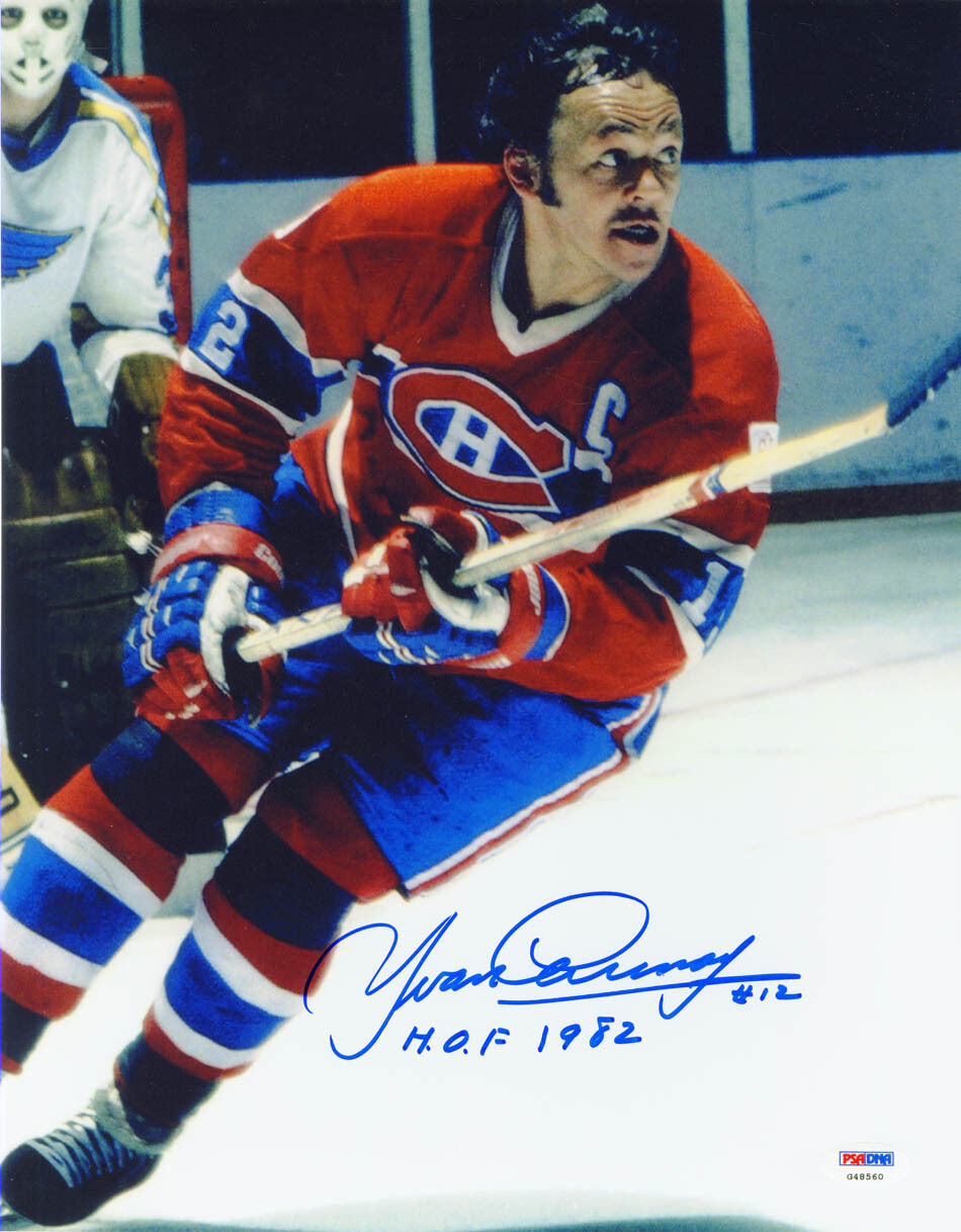 Yvan Cournoyer SIGNED 11x14 Photo Poster painting + HOF 1982 Canadiens PSA/DNA AUTOGRAPHED