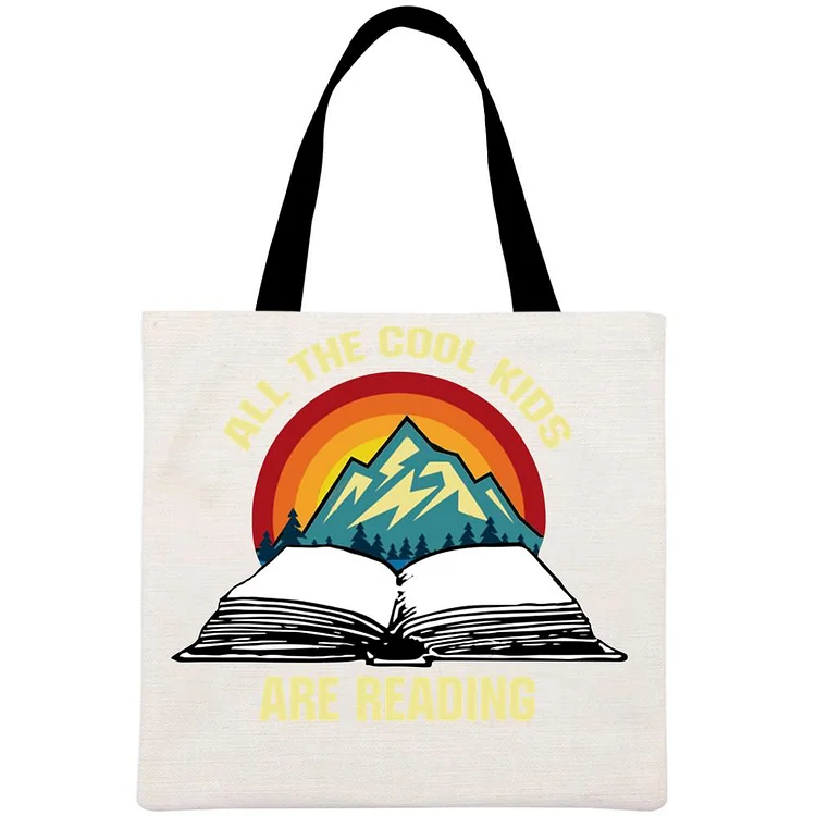 All the cool kids are reading Book Lovers Printed Linen Bag