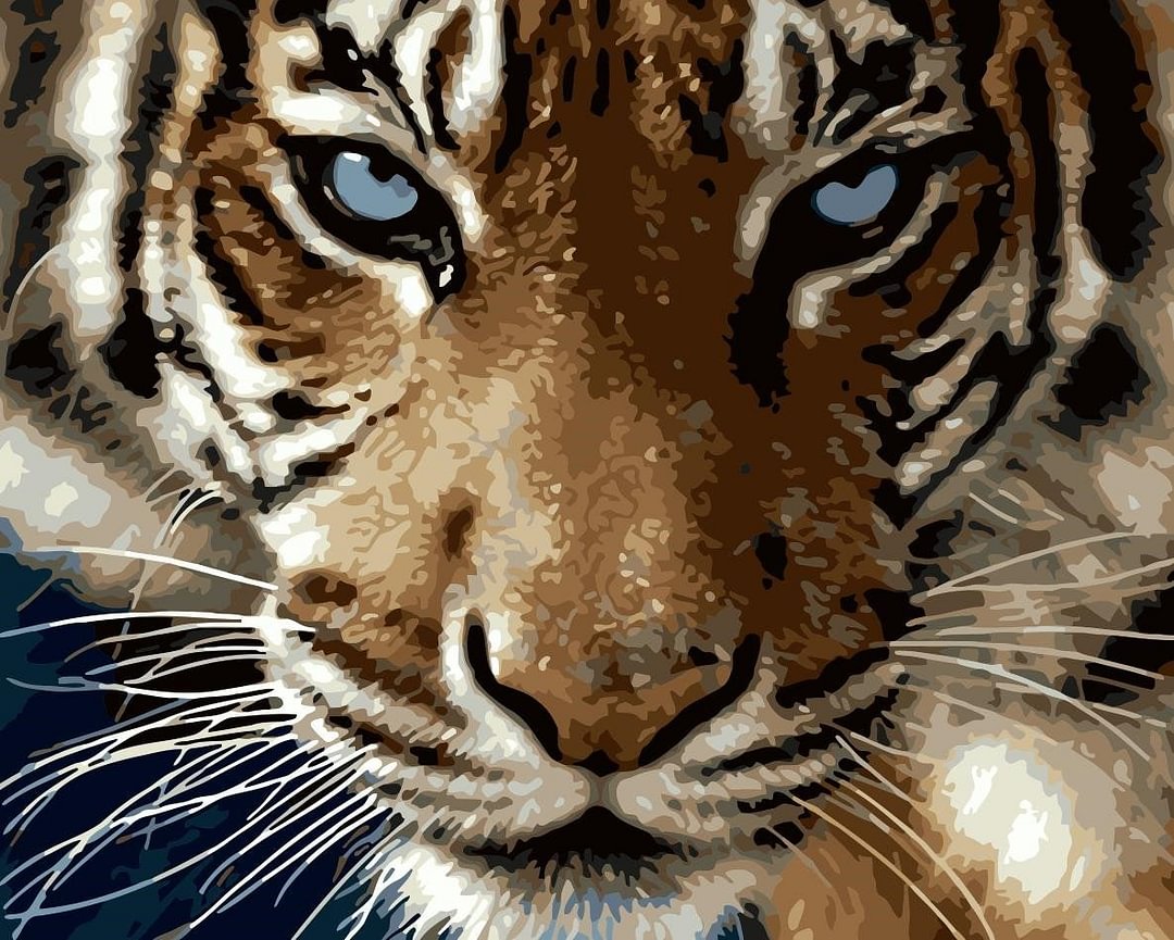 Animal Tiger Paint By Numbers Kits UK For Adult HQD1385