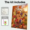 (30x40cm)DIY Pearl Painting Framed Pumpkin Autumn Basket Handmade Pearl Material Art Kit Living Room Decor