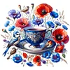 Bird Teacup-14CT Counted Cross Stitch Kit(40x40cm)