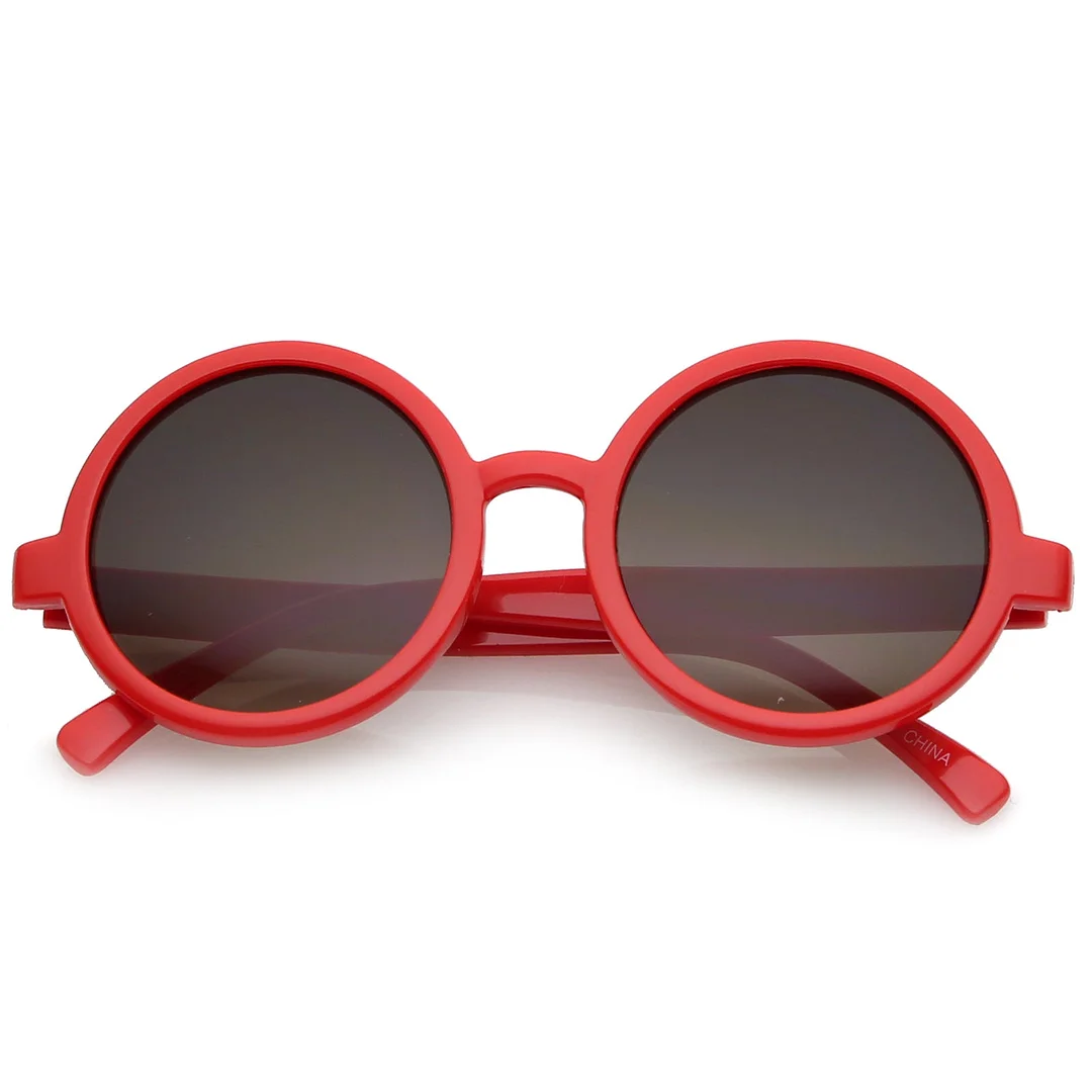 Classic Retro Horn Rimmed Neutral-Colored Lens Round glasses 52mm