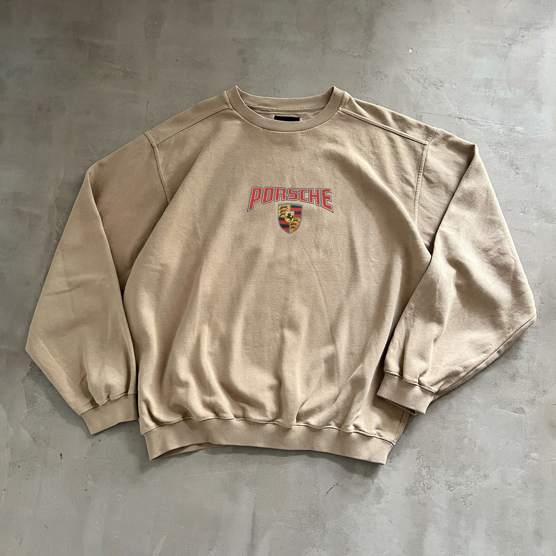 Unisex Casual 90s Racing Embroidered Oversized Crew Neck Sweatshirt