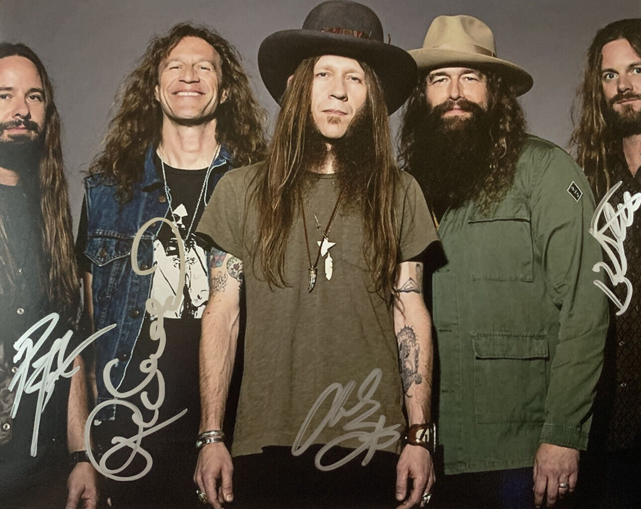 BLACKBERRY SMOKE HAND SIGNED 8x10 Photo Poster painting COUNTRY BAND AUTOGRAPH AUTHENTIC COA