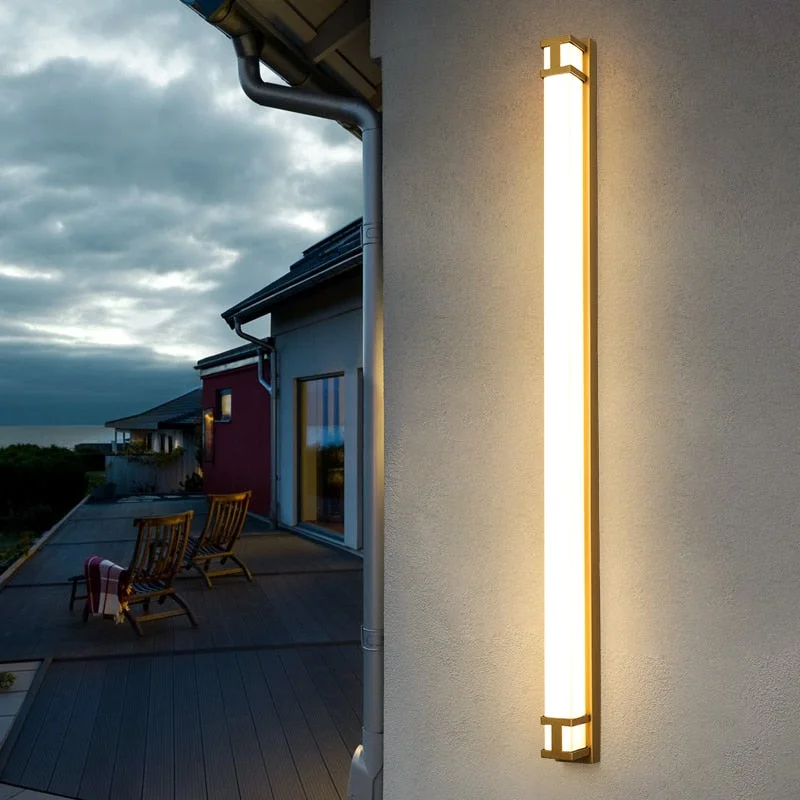 Outdoor Wall Lamp IP65 Waterproof LED Long Lights Garden Villa Porch Sconce Light Gold Black 110V 220V Sconce Luminaire
