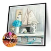 Diamond Painting -DIY Full Square Drill Beach Boat(35*35CM)
