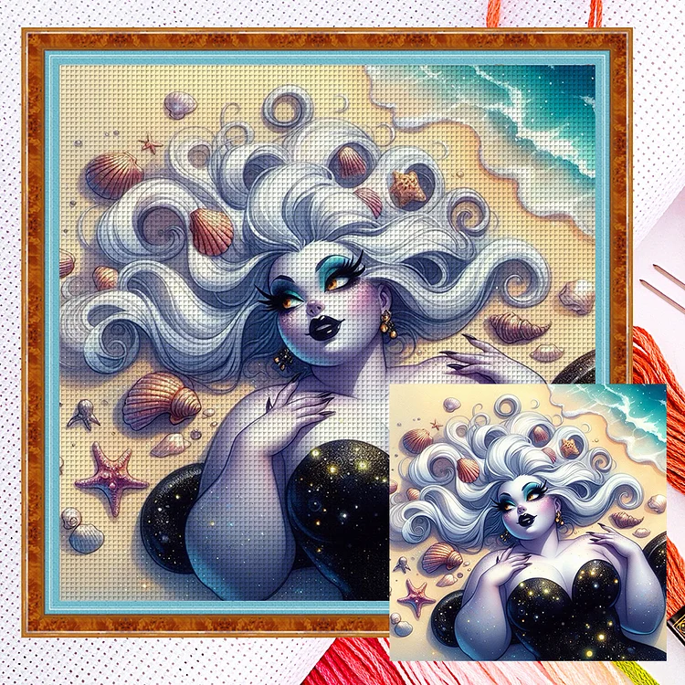 Disney Villain-Ursula (45*45cm) 11CT Counted Cross Stitch gbfke