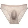 Men's Low Waist Breathable Lace Ultra-Thin Transparent Sexy U-Convex Briefs