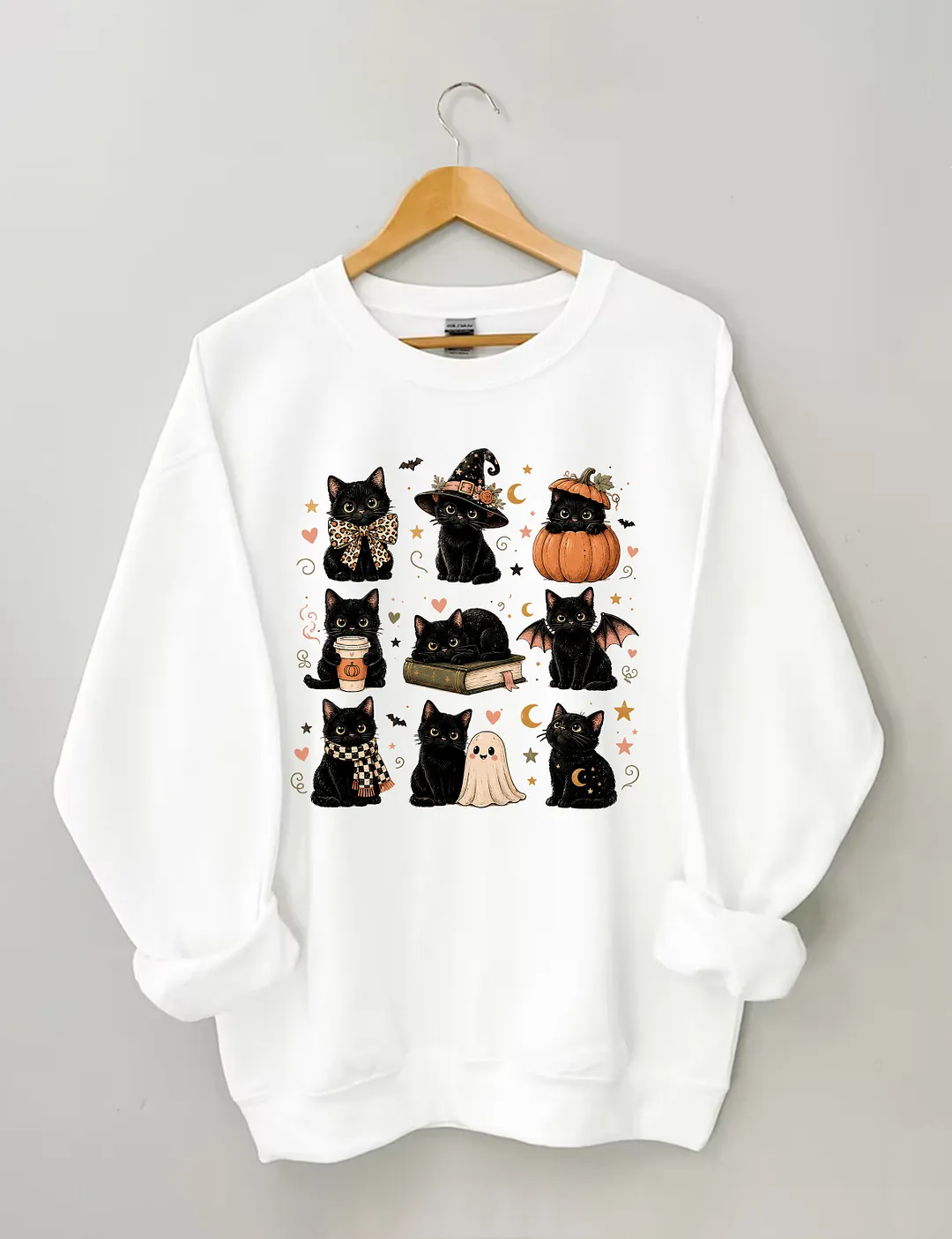 Cute Black Cat Halloween Sweatshirt