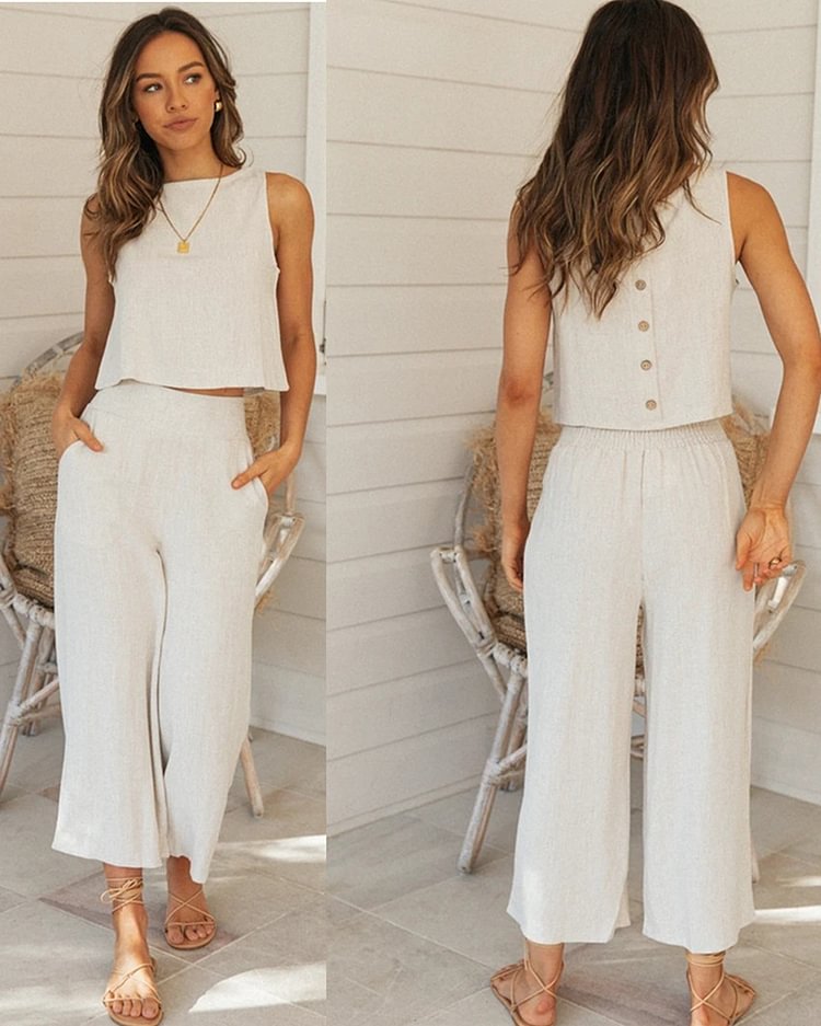 Women's Casual Outfit Sleeveless Pant Sets