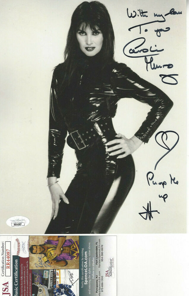 James Bond - Caroline Munro autograph 8x10 leather outfit Photo Poster painting  JSA Certified *