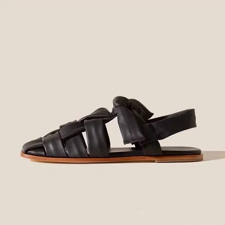 Women's Flat Slingback Shoes - Woven Braided Design - Adjustable Strap 1688 Stunahome.com